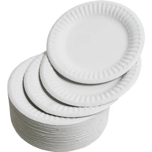White Ripple Paper Plate